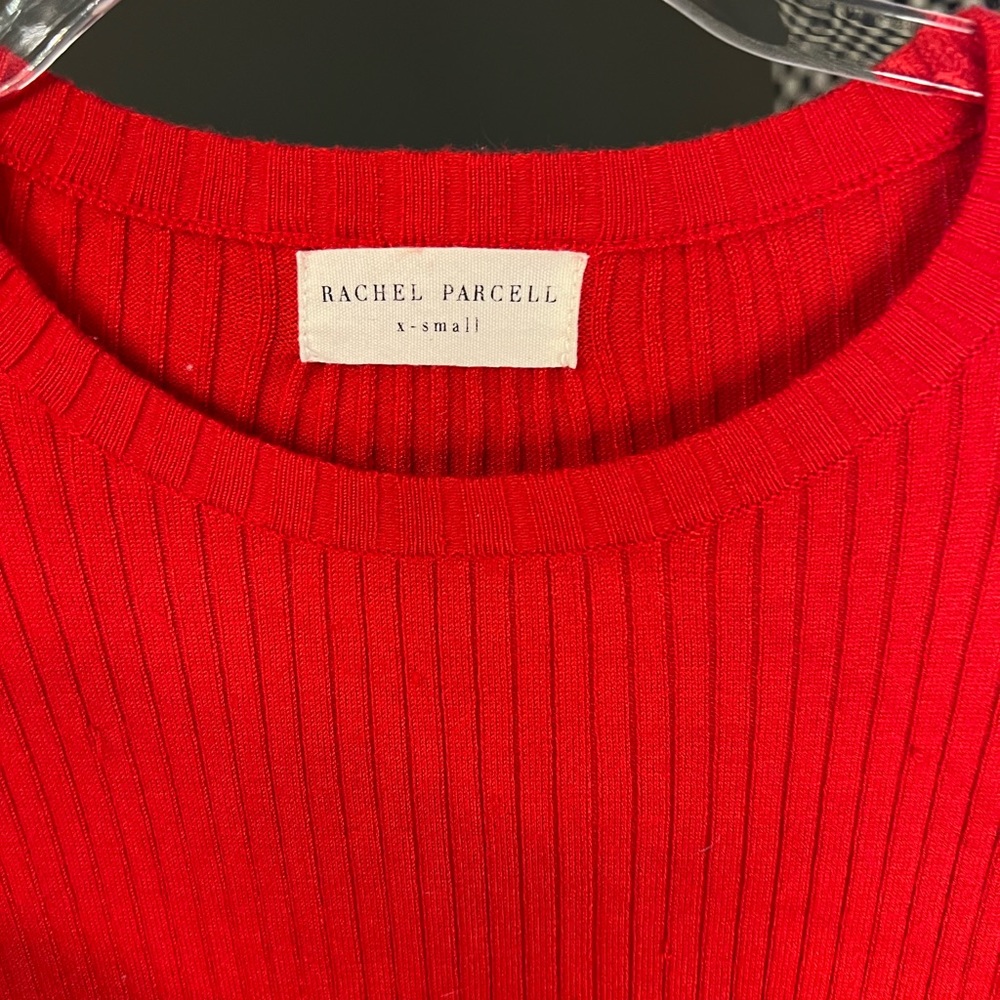 Rachel Parcell ribbed knit red sweater size xsmall